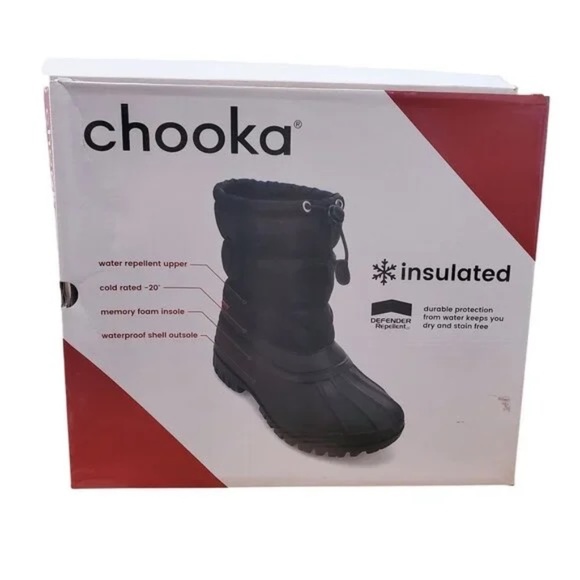 New Chooka Women's Black Nylon Puffer Snow Boots Water Repellent Memory Foam - Picture 5 of 12